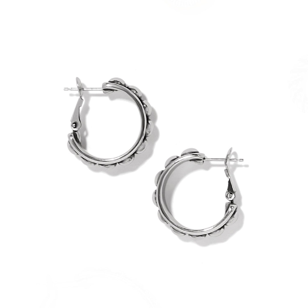 Pretty Tough Stud Medium Leverback Hoop Earrings from Brighton