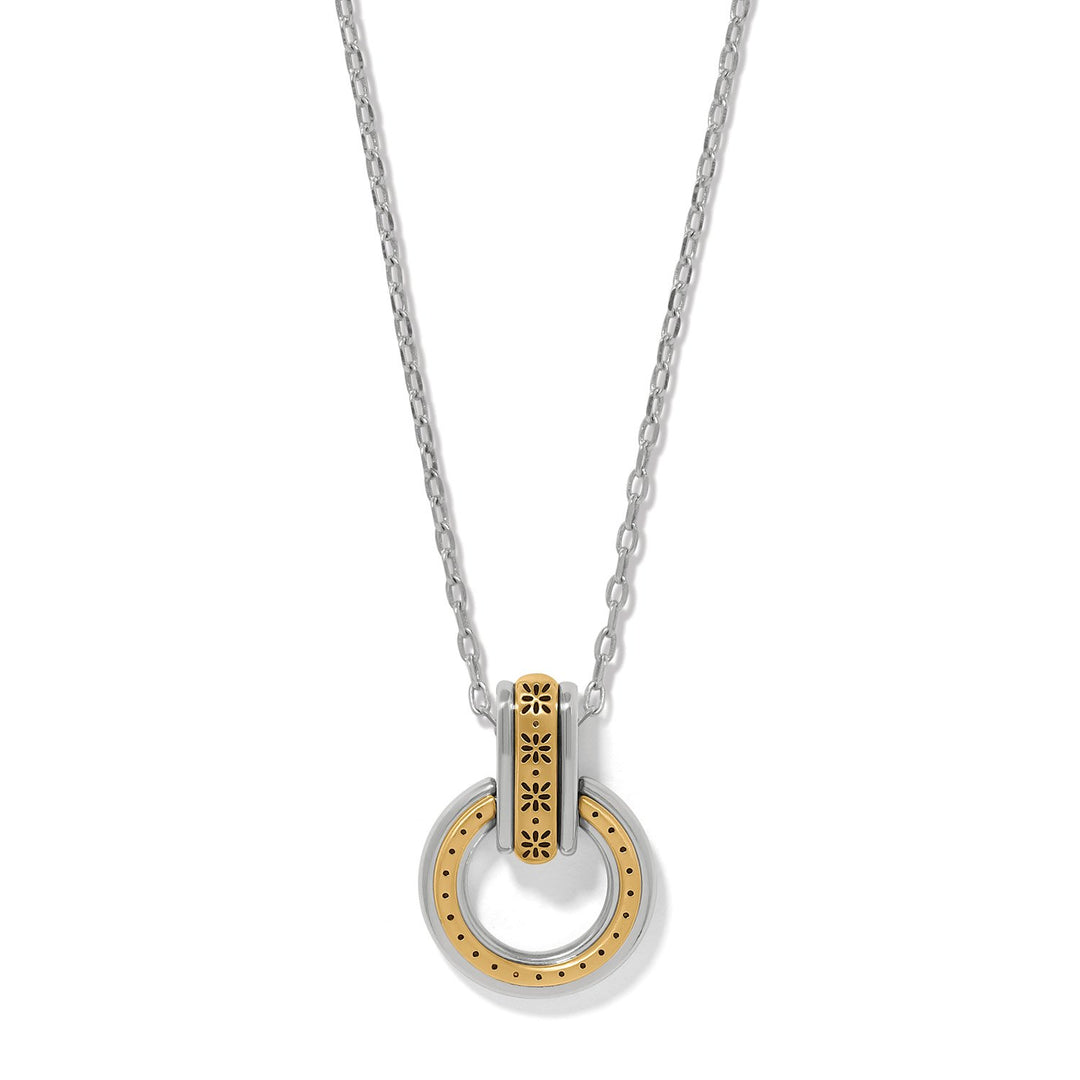 Mosaic Two Tone Link Ring Necklace from Brighton