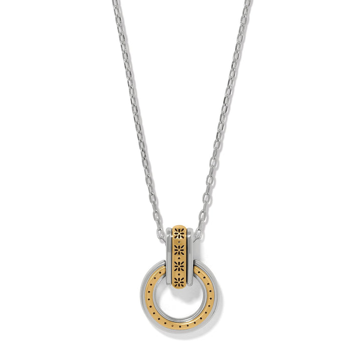 Mosaic Two Tone Link Ring Necklace from Brighton