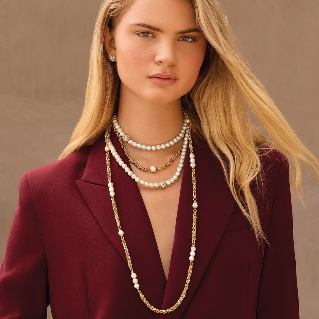 Trust Your Journey Pearl Chain Long Necklace from Brighton