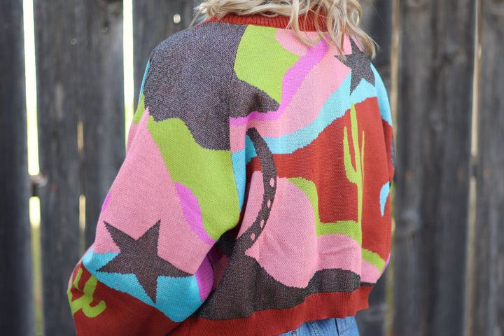 Retro Amigo Crop Cardigan - High Call Outfitters