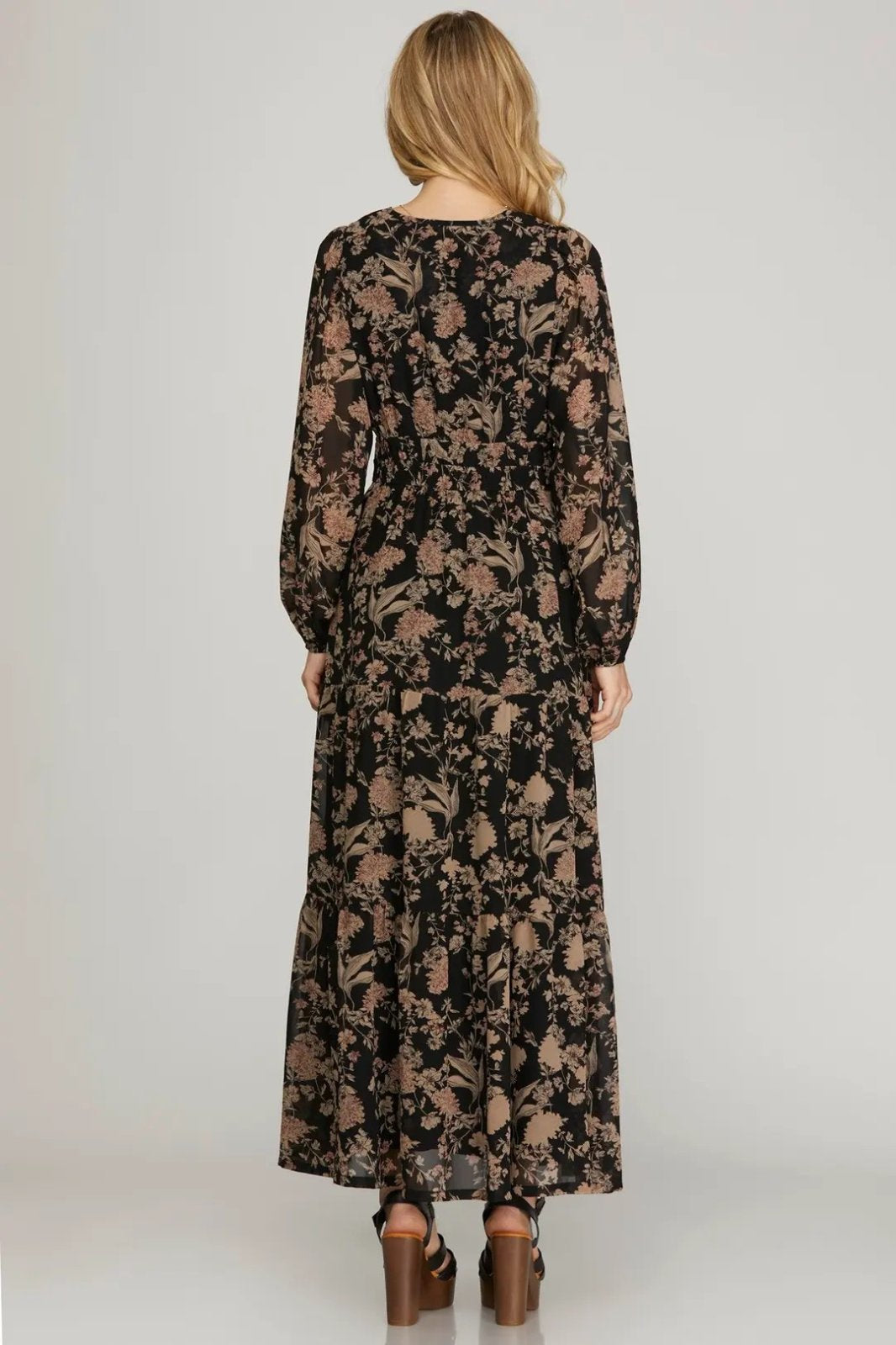 Print Tiered Maxi Dress