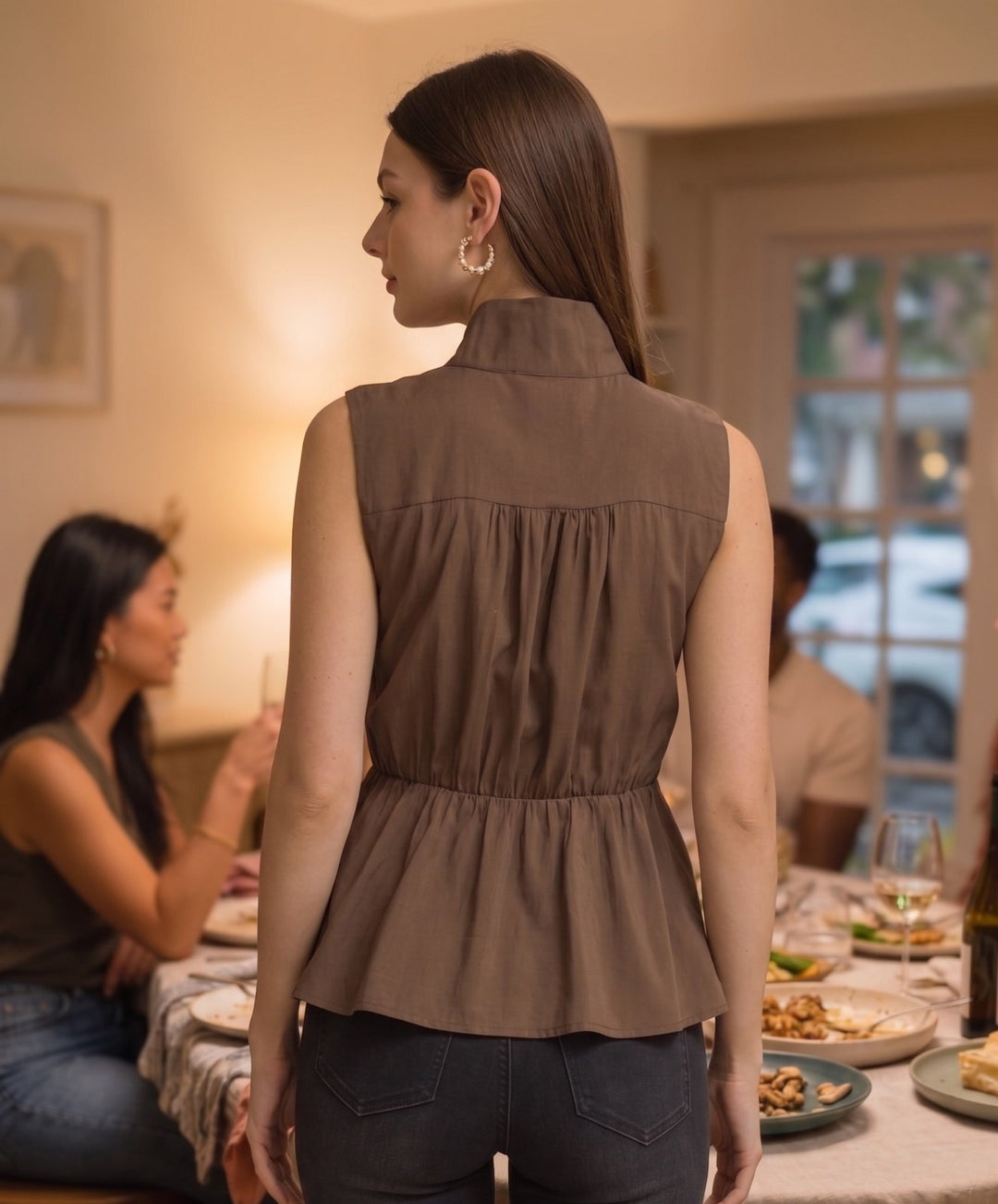 Tie Front Sleeveless Top - High Call Outfitters