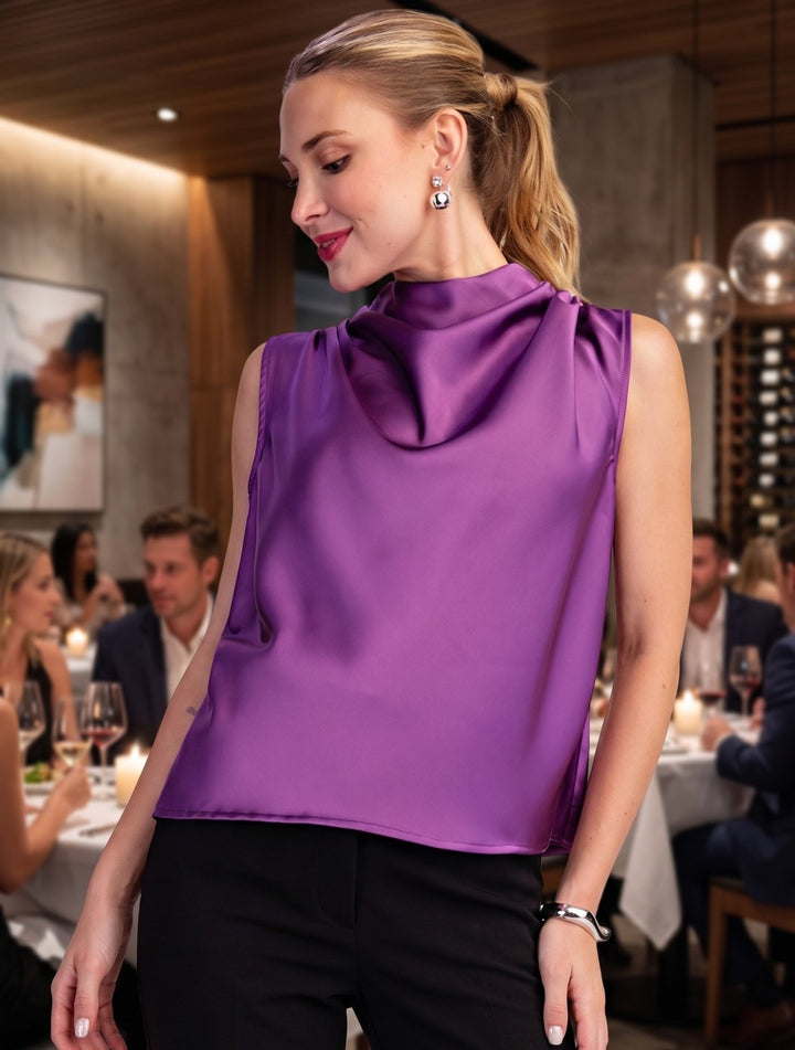 Mock Neck Sleeveless Top