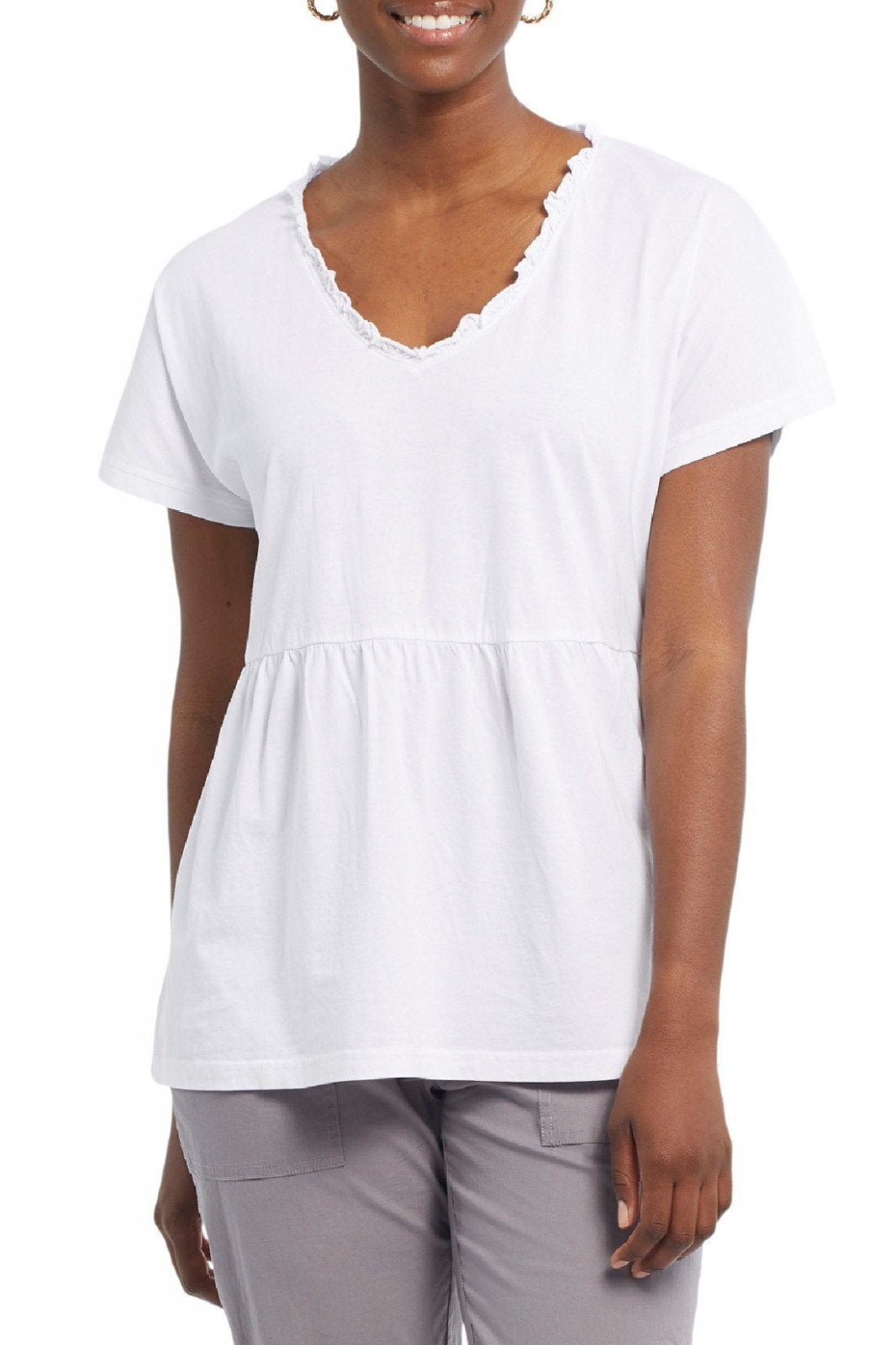 Ruffle V Neck Top from Tribal - High Call Outfitters