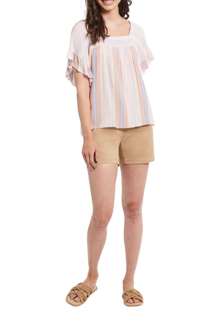 Ruffle Sleeve Blouse with Back Tie from Tribal