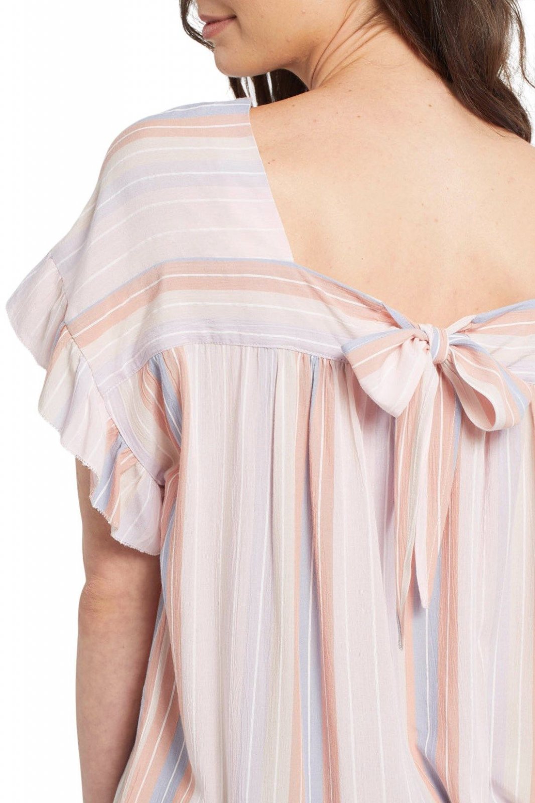 Ruffle Sleeve Blouse with Back Tie from Tribal