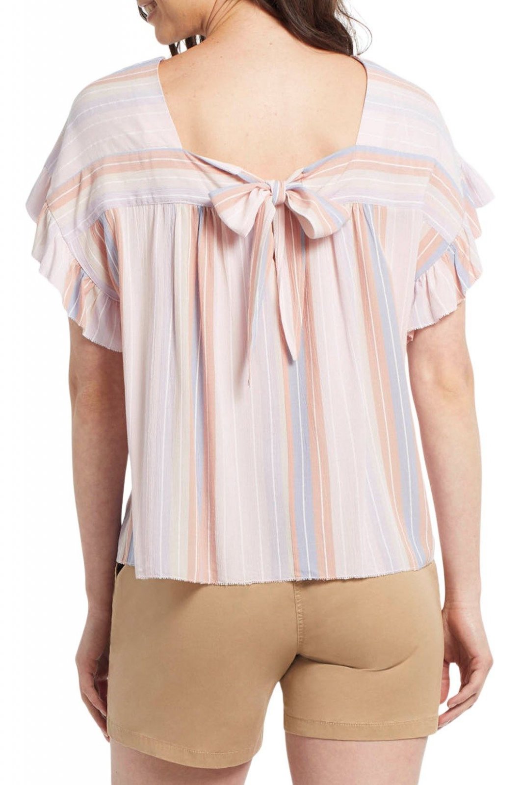 Ruffle Sleeve Blouse with Back Tie from Tribal