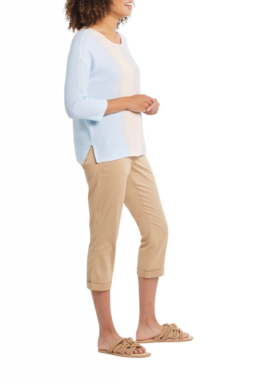 Ombre 3/4 Sleeve Lightweight Sweater from Tribal
