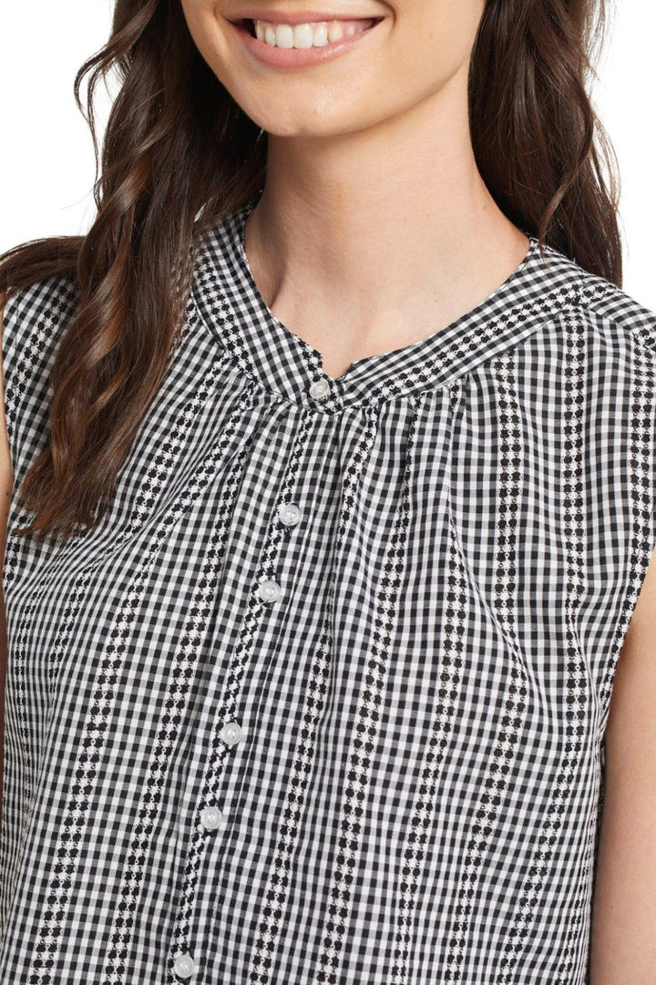Gingham Button Front Sleeveless Top from Tribal