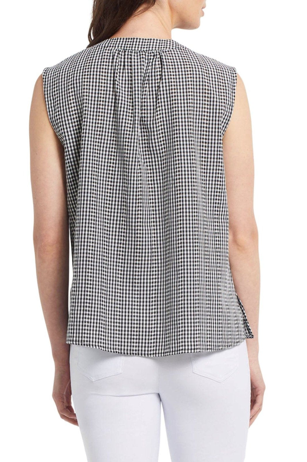 Gingham Button Front Sleeveless Top from Tribal