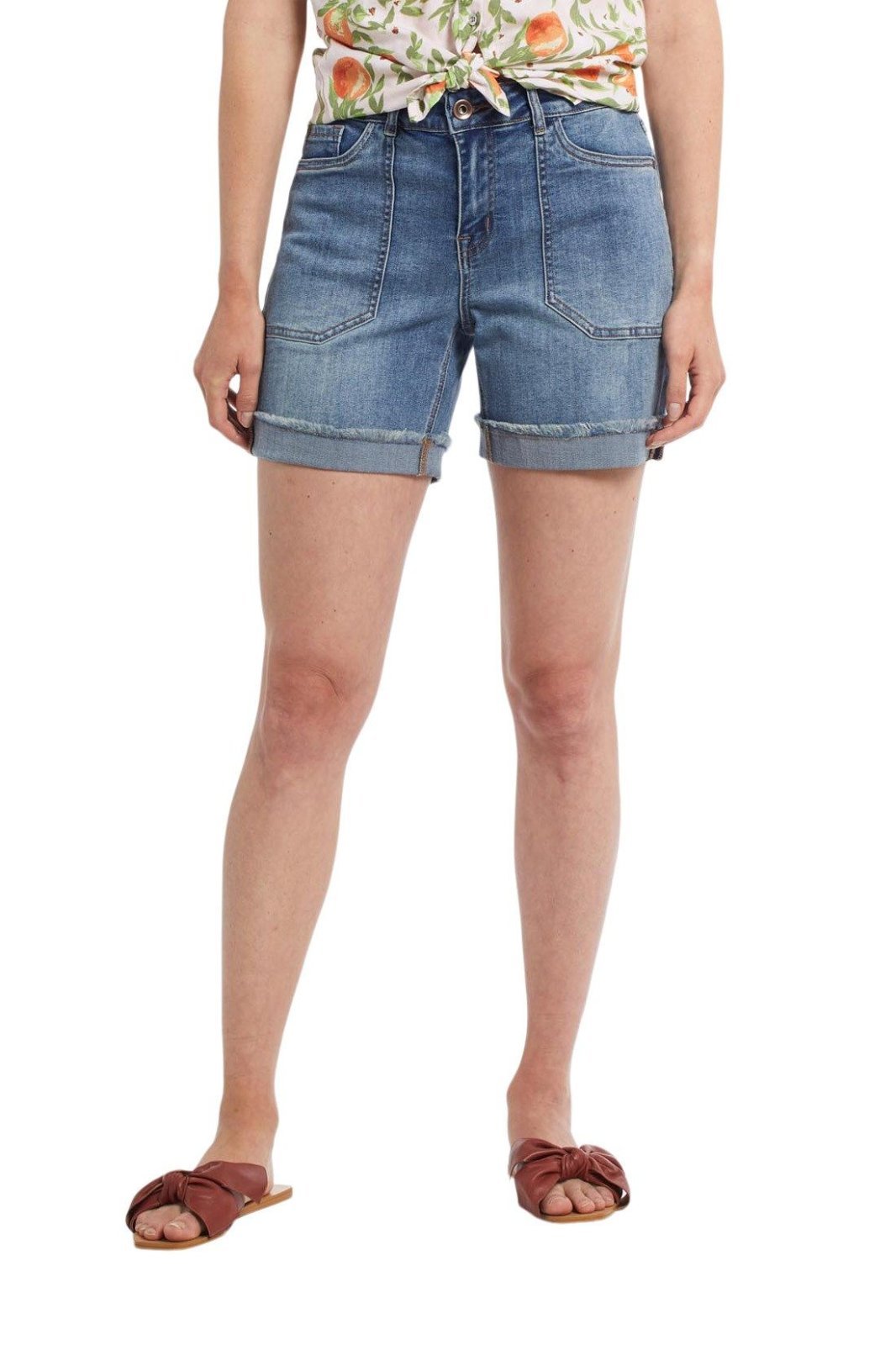 Audrey Patch Pocket Denim Short from Tribal - High Call Outfitters