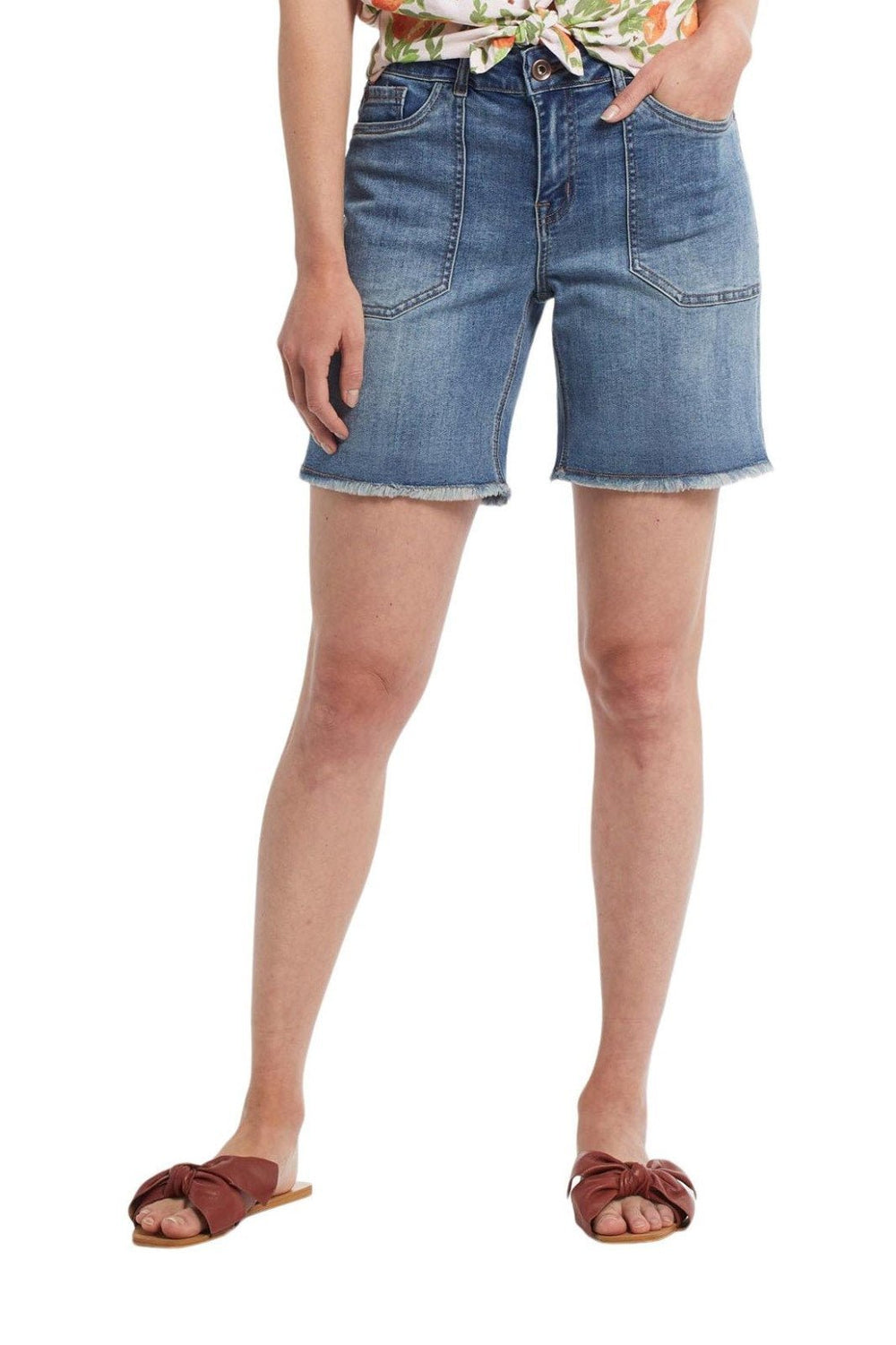 Audrey Patch Pocket Denim Short from Tribal - High Call Outfitters