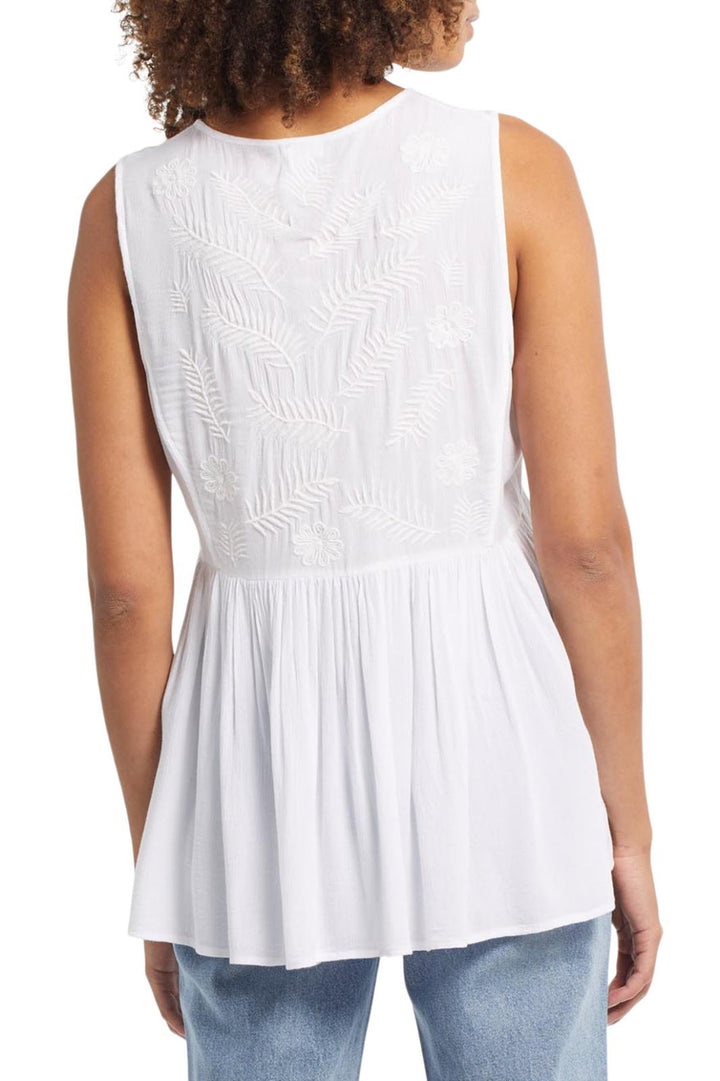 Sleeveless Blouse with Embroidered Yoke from Tribal - High Call Outfitters