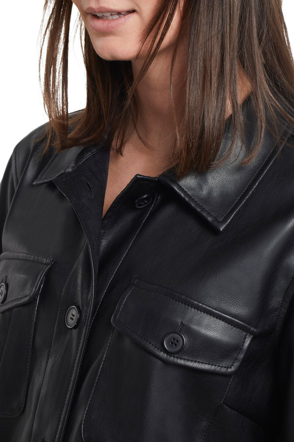 Pleather Shirt Jacket from Tribal - High Call Outfitters