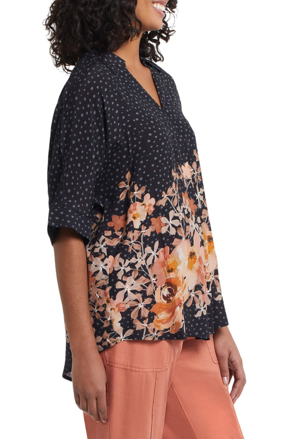 Dolman Sleeve Border Print Blouse from Tribal - High Call Outfitters