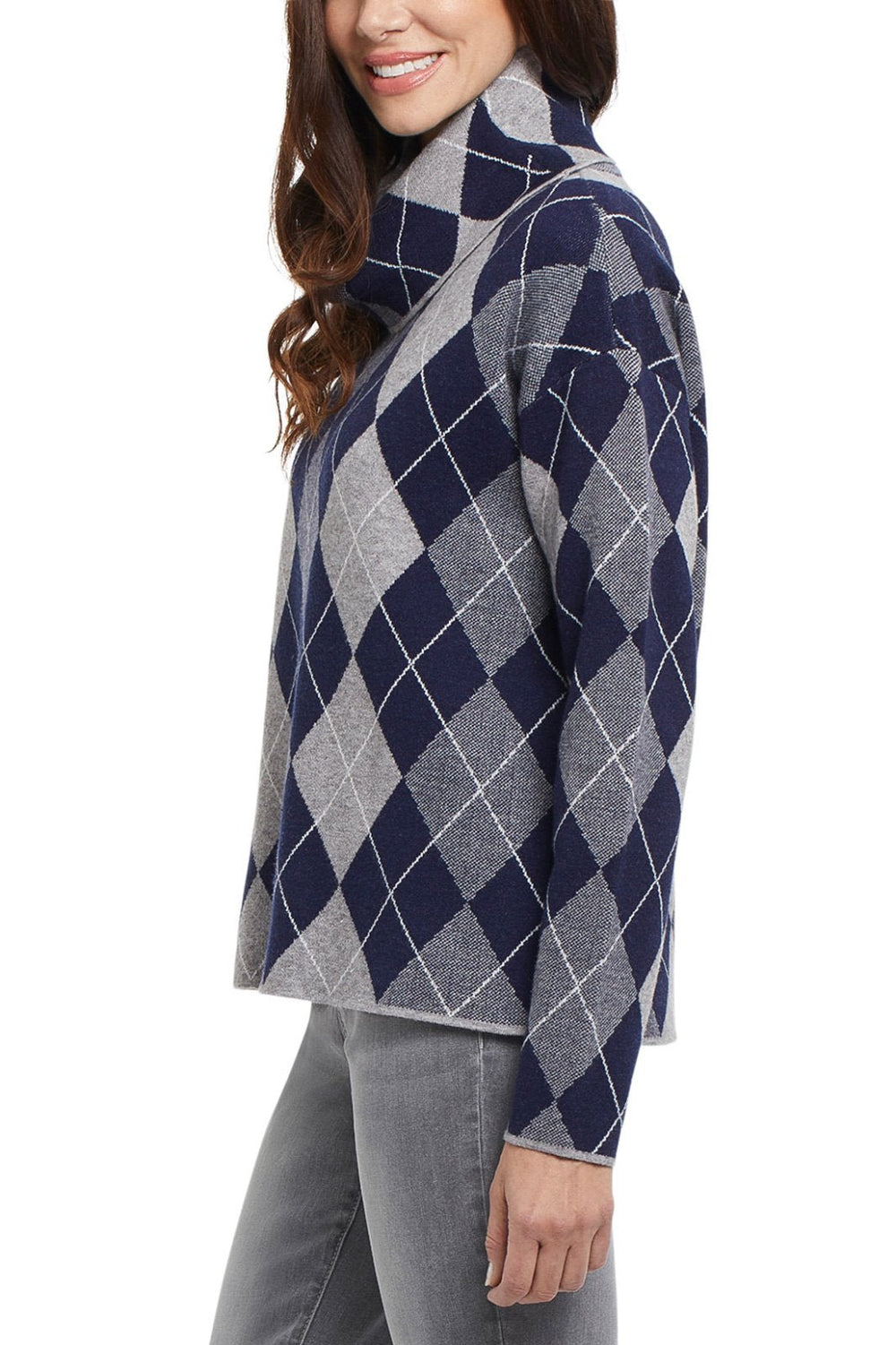 Argyle Pattern Cowl Neck Sweater from Tribal - High Call Outfitters
