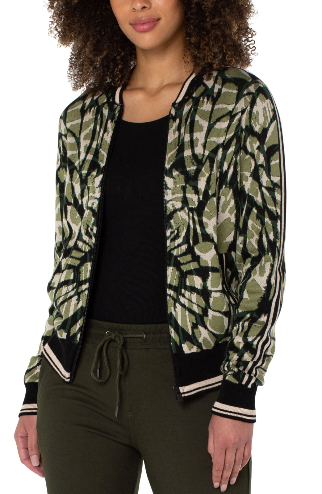 Zip Front Printed Sweater Jacket from Liverpool