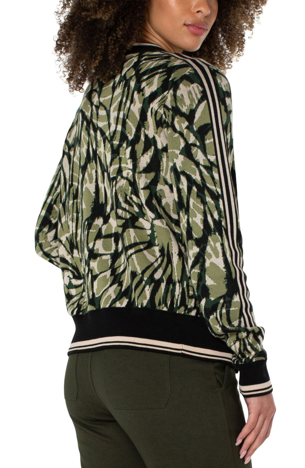 Zip Front Printed Sweater Jacket from Liverpool - High Call Outfitters