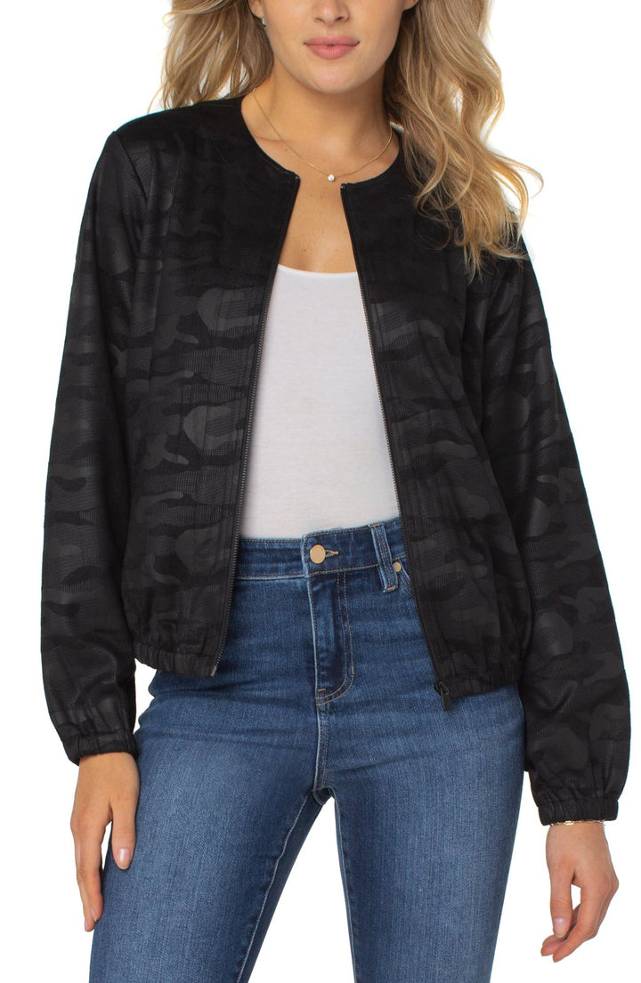 Camo Print Collarless Jacket from Liverpool