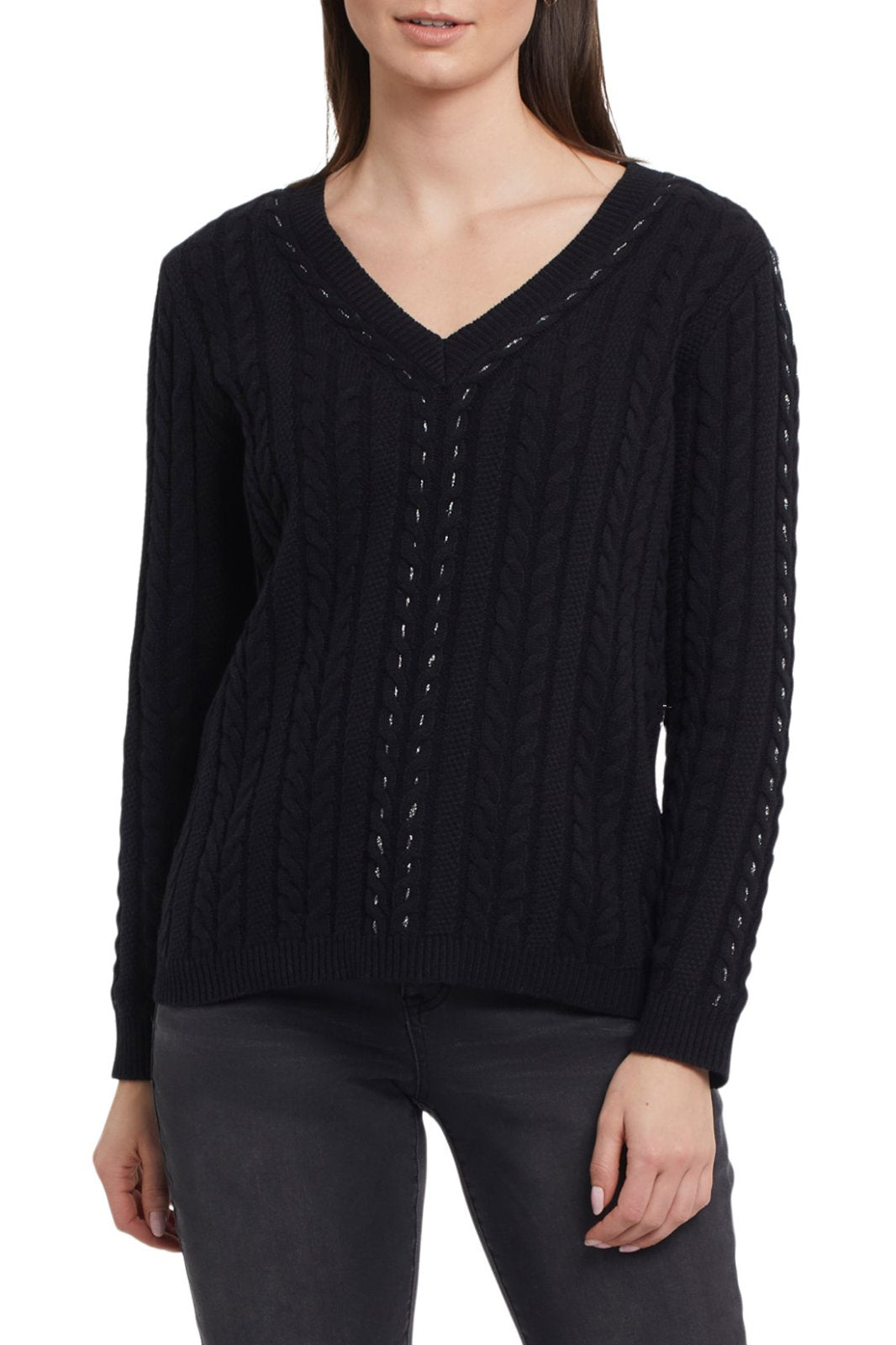 Metallic Thread Cable Sweater from Tribal