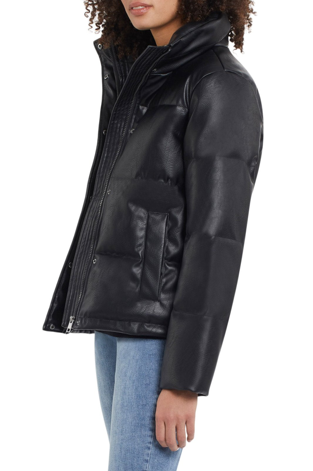Faux Leather Puffer Jacket from Tribal