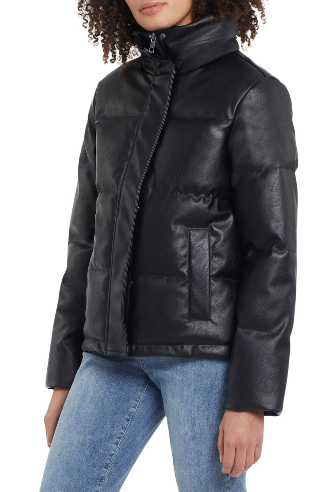 Faux Leather Puffer Jacket from Tribal