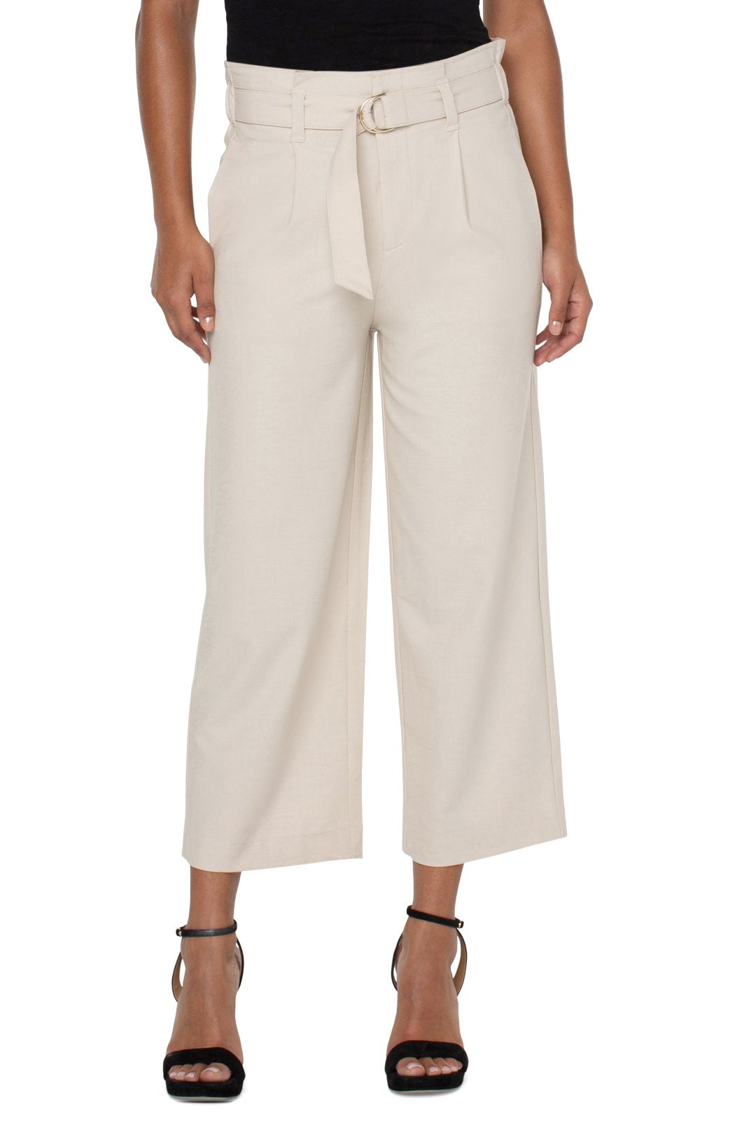 Belted Paperbag Wide Leg Crop from Liverpool