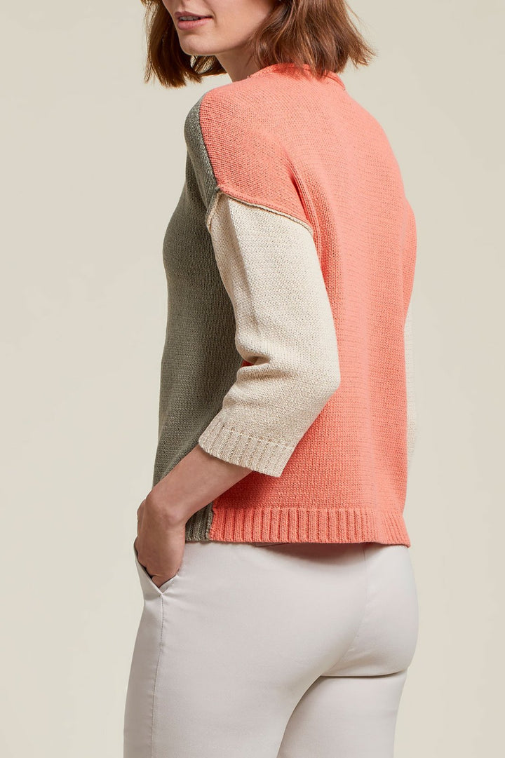 3/4 Sleeve Colorblock Sweater from Tribal