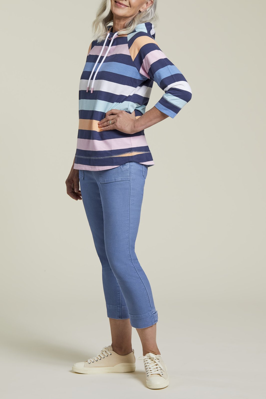 Slub Knit Striped Hoodie from Tribal