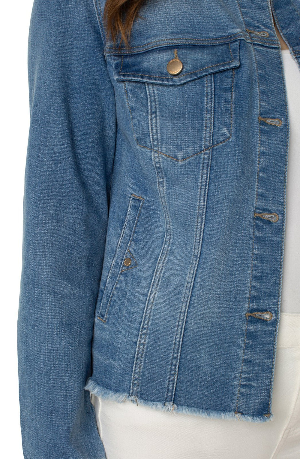 Classic Jean Jacket with Fray from Liverpool - High Call Outfitters