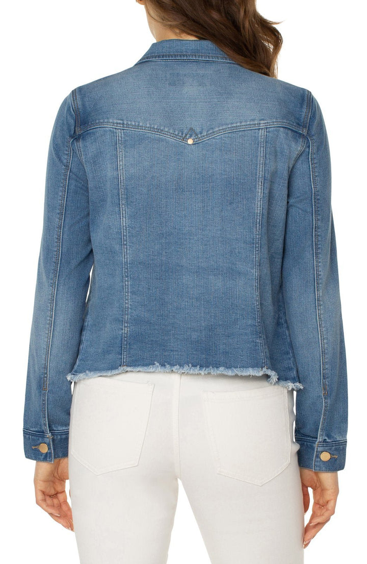 Classic Jean Jacket with Fray from Liverpool - High Call Outfitters