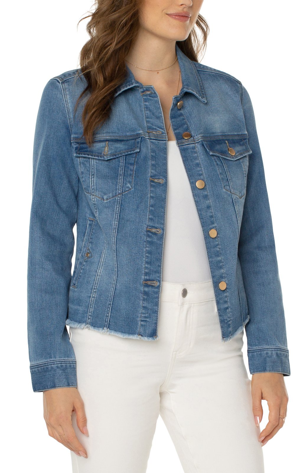 Classic Jean Jacket with Fray from Liverpool - High Call Outfitters