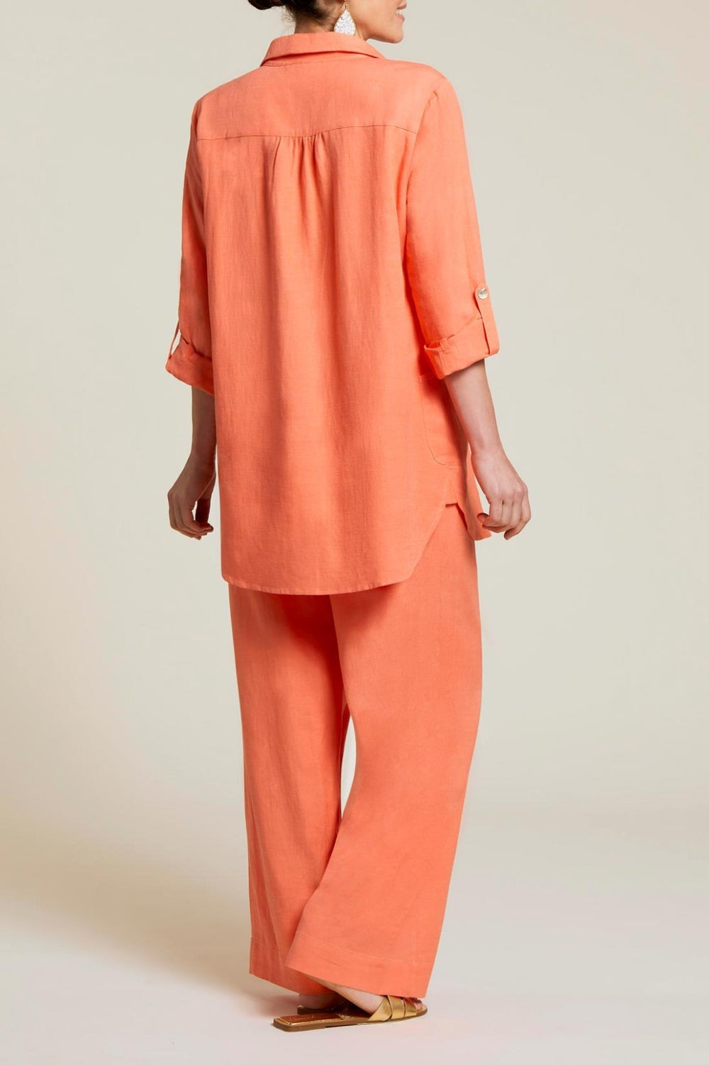 Rolled Up Long Sleeve Tunic Blouse from Tribal - High Call Outfitters