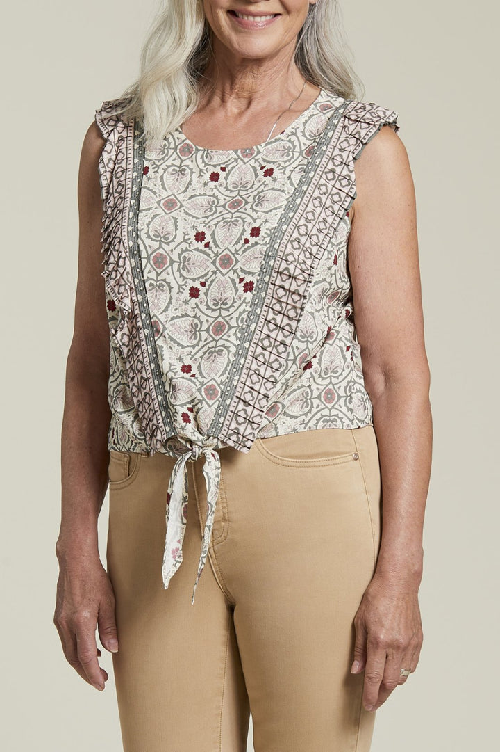 Tie Front with Ruffles Top from Tribal