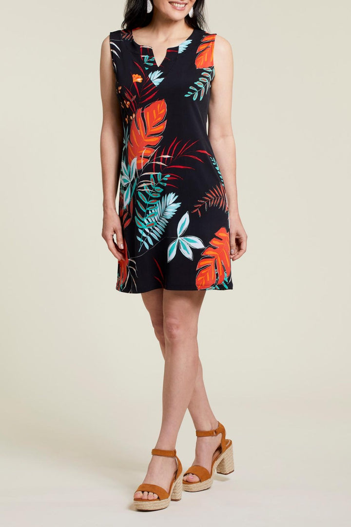 Sleeveless Notch Collar Print Dress from Tribal