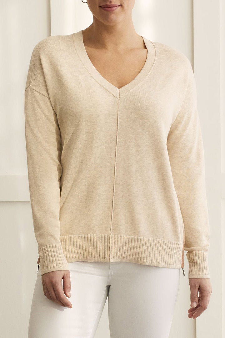 Long Sleeve V Neck Sweater from Tribal - High Call Outfitters