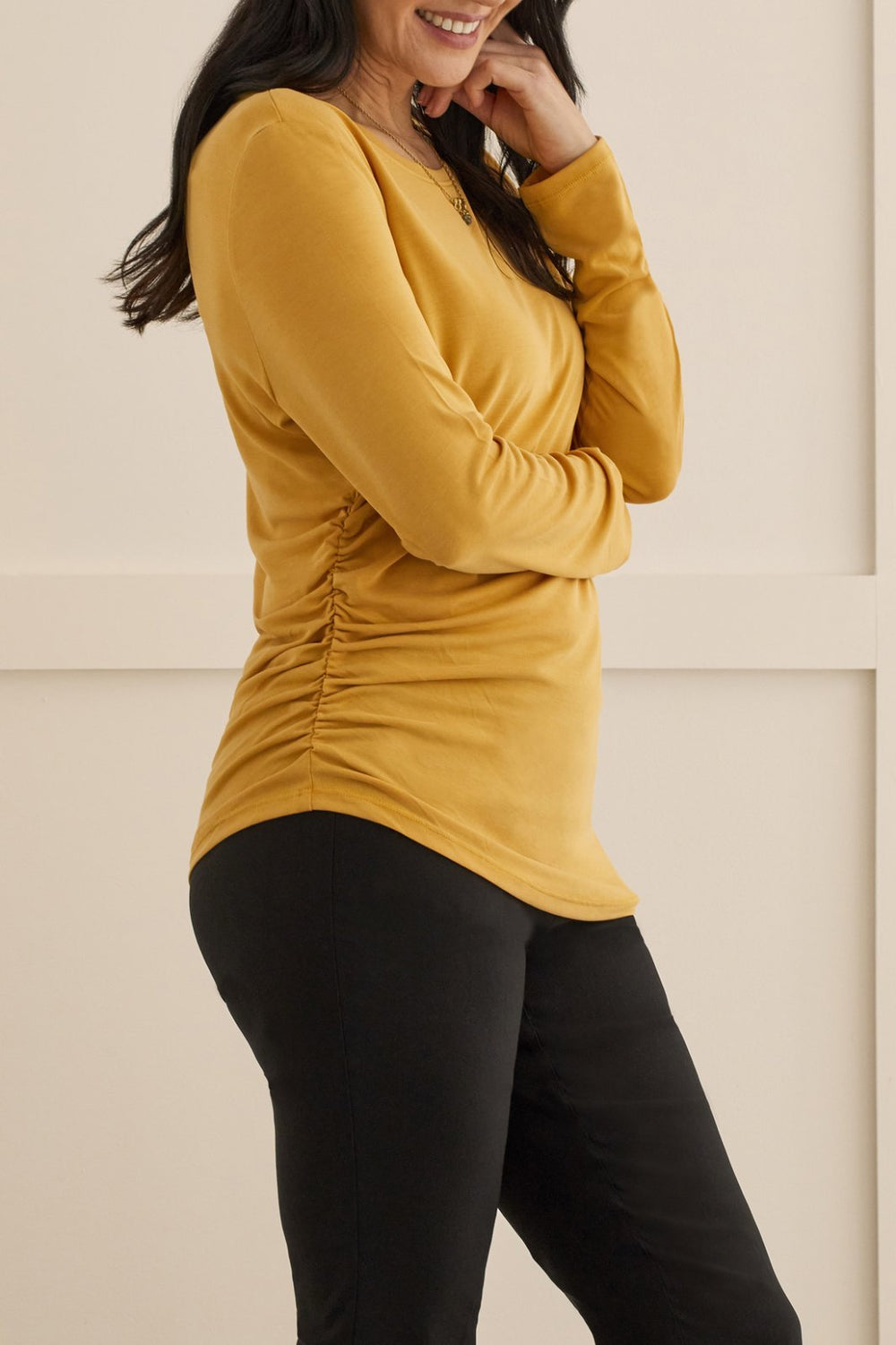 Ruched Side Knit Top from Tribal - High Call Outfitters