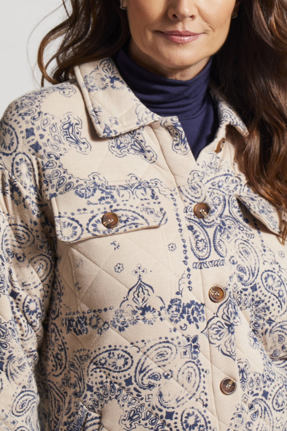Quilt Print Shacket from Tribal - High Call Outfitters