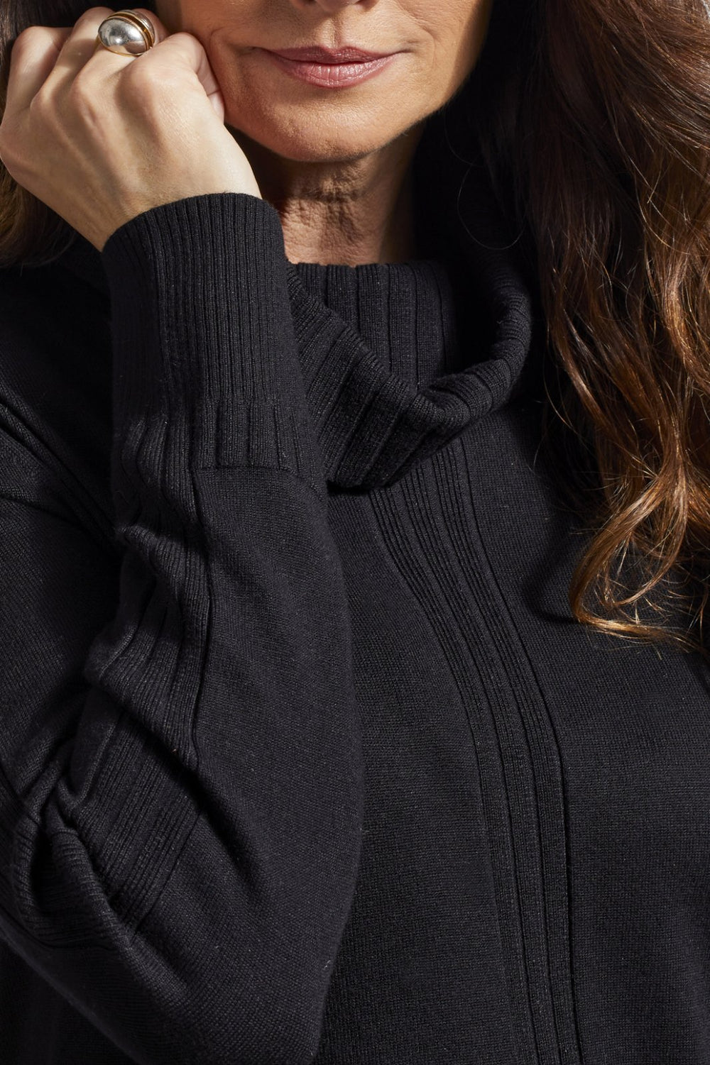 Long Sleeve Cowl Neck Sweater from Tribal - High Call Outfitters