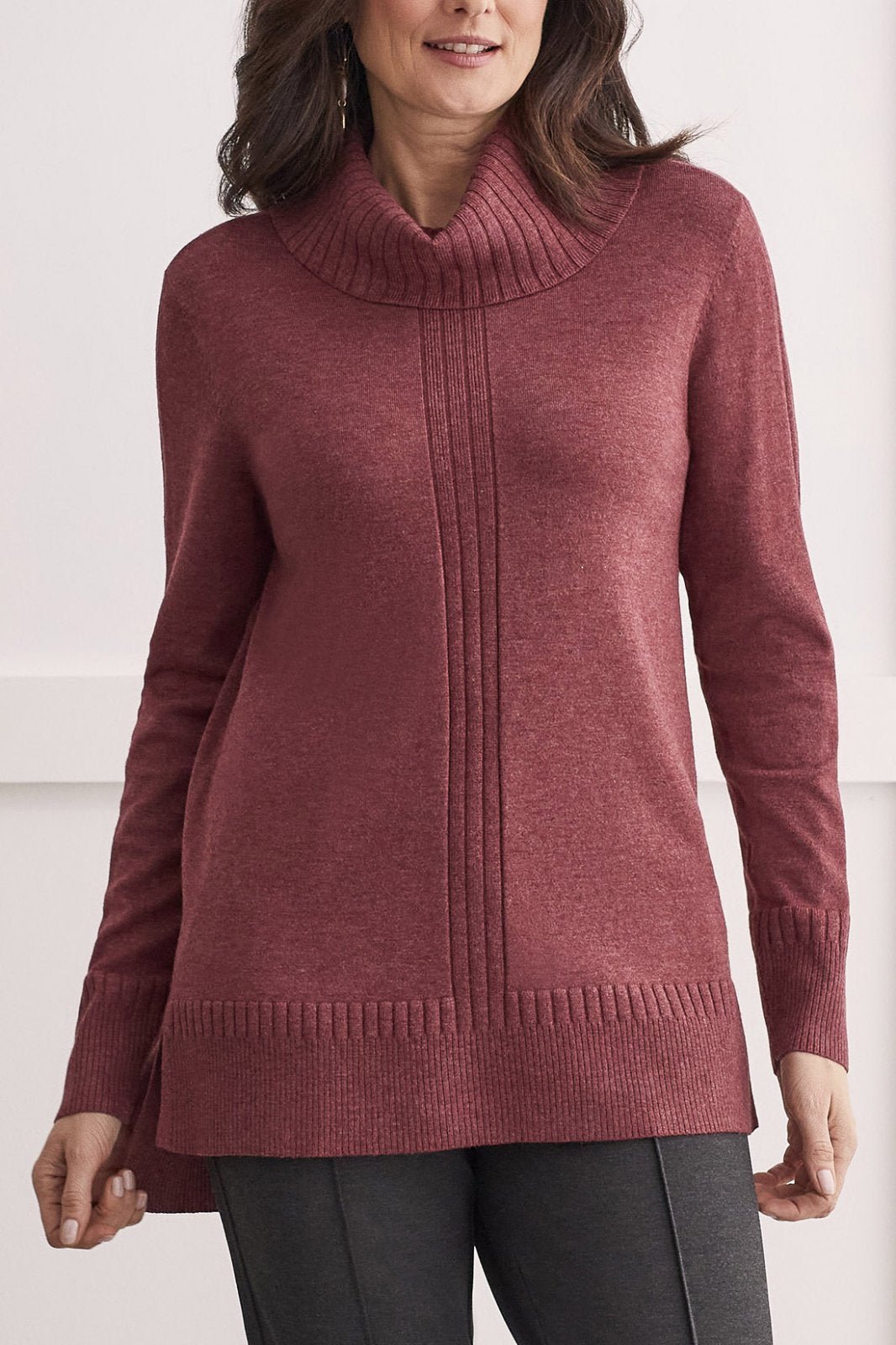 Long Sleeve Cowl Neck Sweater from Tribal - High Call Outfitters