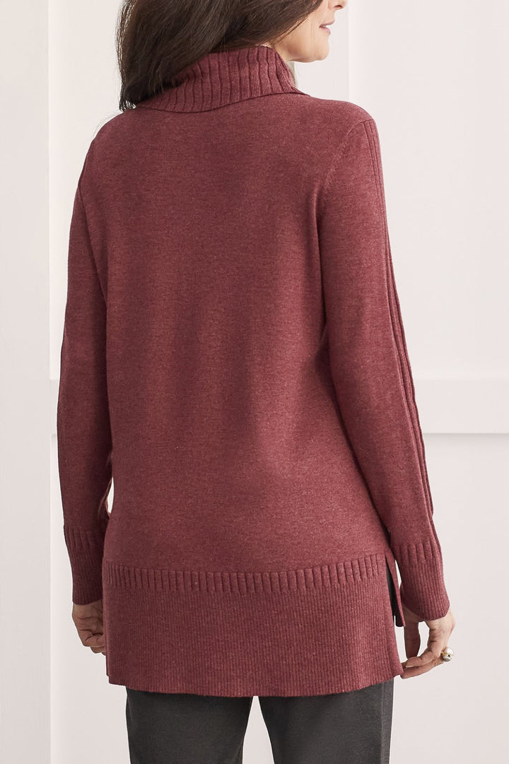 Long Sleeve Cowl Neck Sweater from Tribal - High Call Outfitters