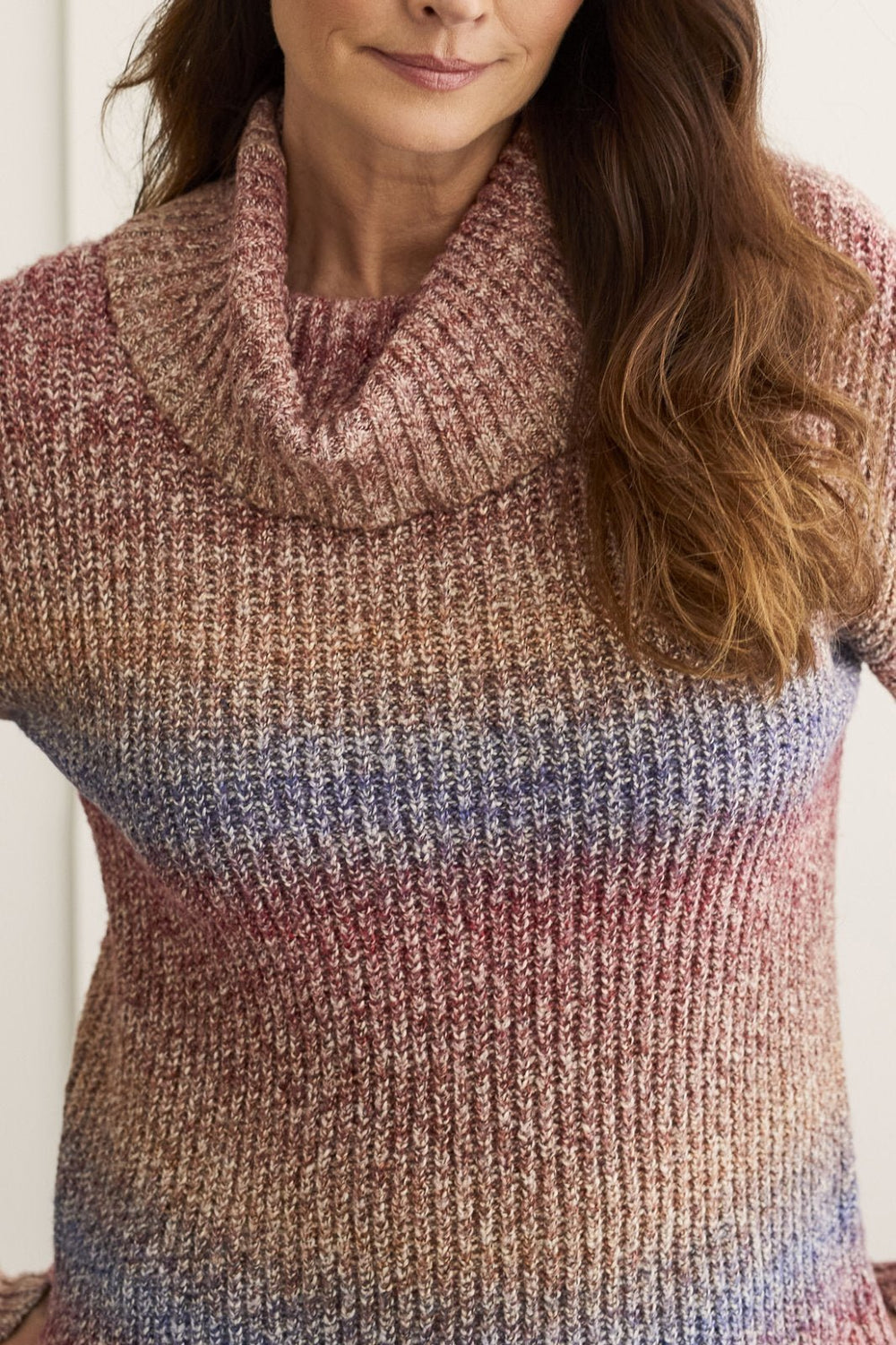 Cowl Neck Marled Stripe Sweater from Tribal - High Call Outfitters