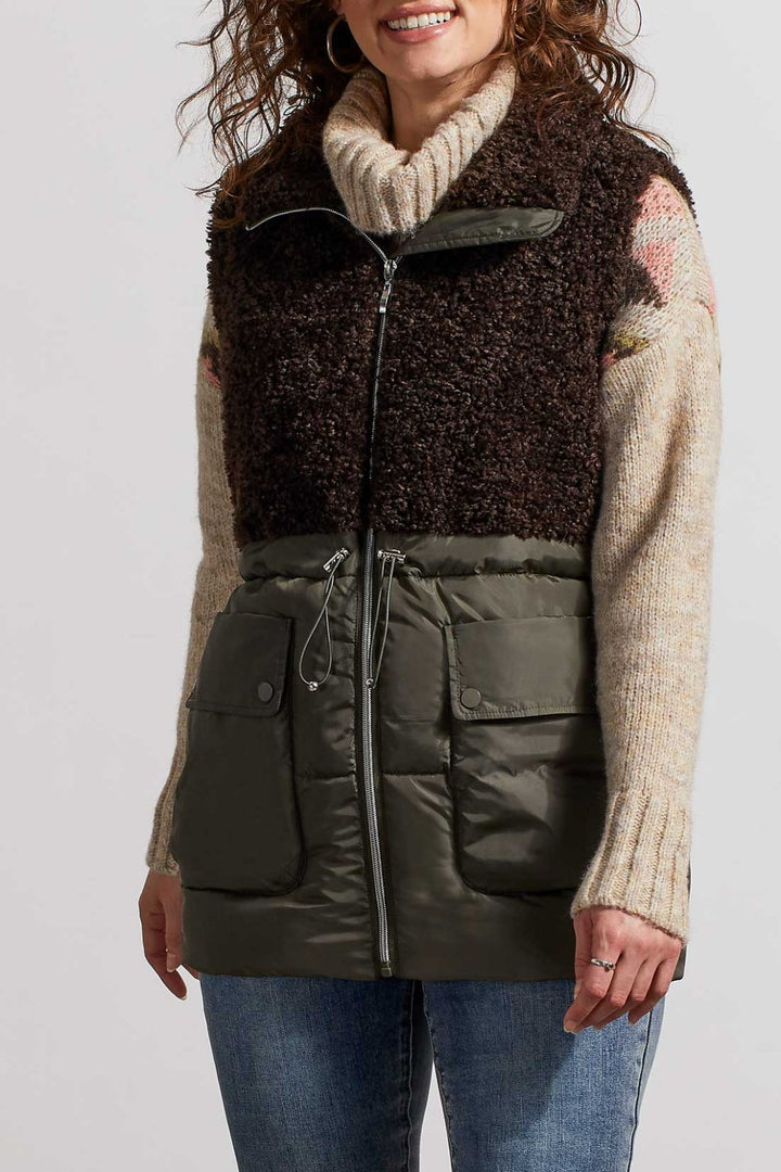 Sherpa Combo Long Vest from Tribal