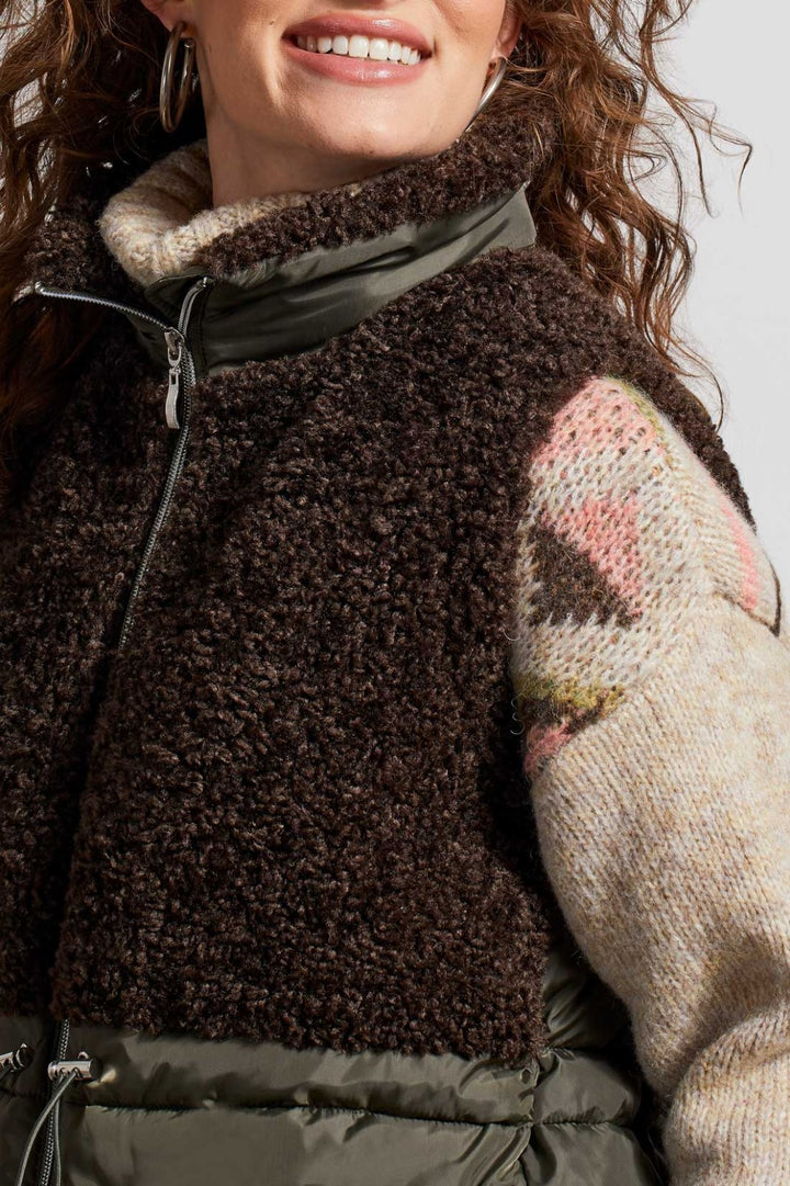 Sherpa Combo Long Vest from Tribal