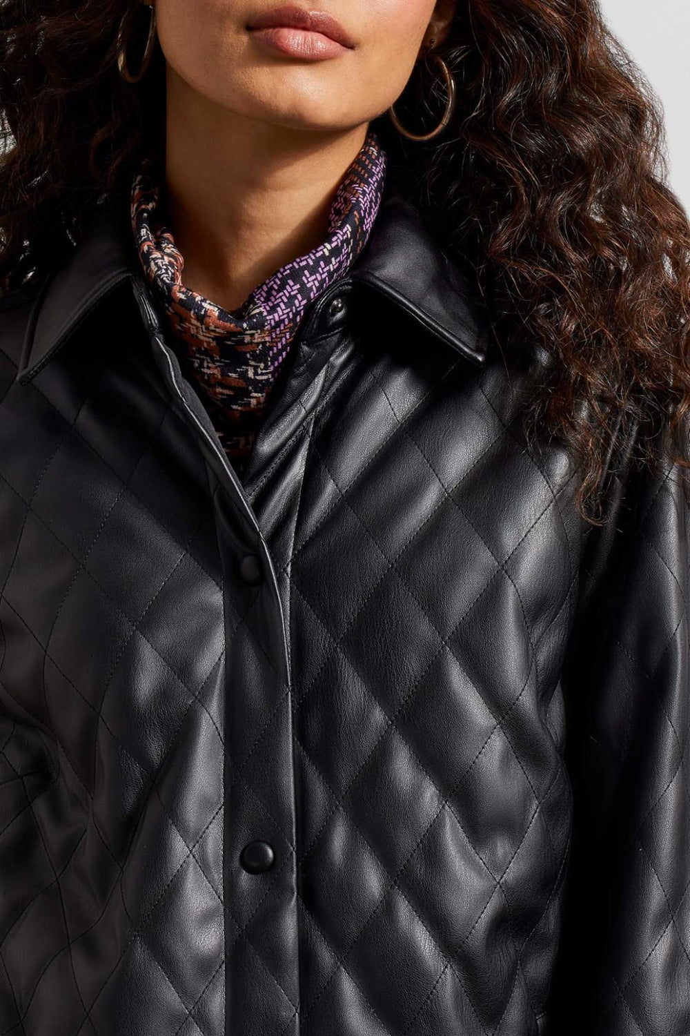 Quilted Pleather Shirt Jacket from Tribal - High Call Outfitters