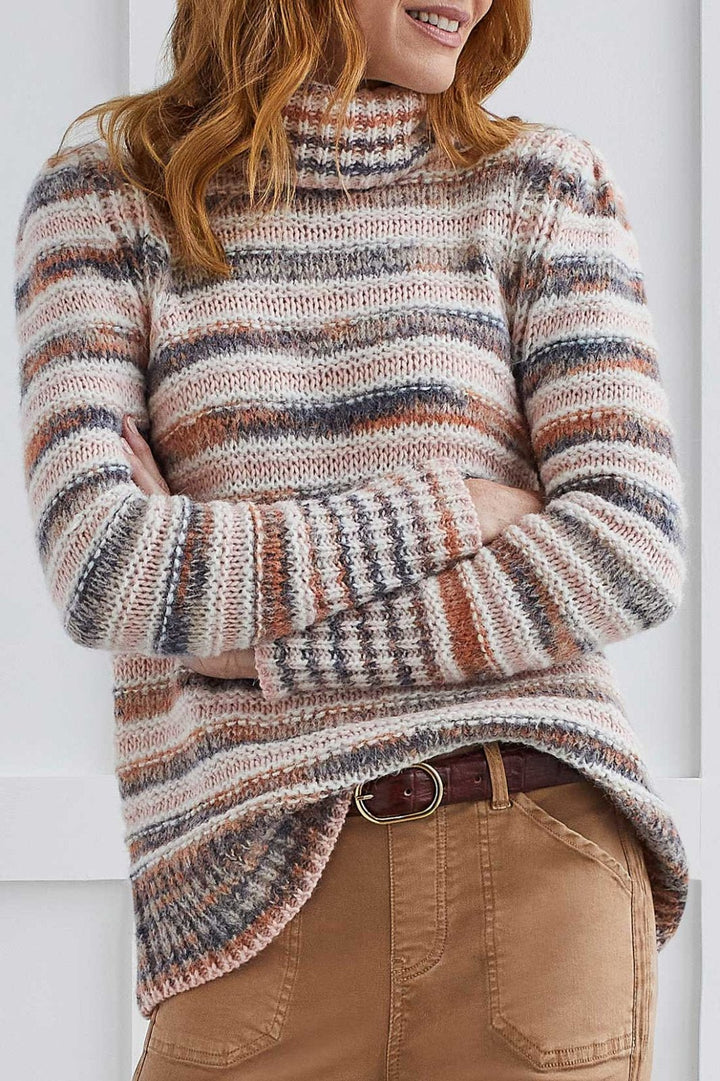 Turtle Neck Stripe Sweater from Tribal - High Call Outfitters