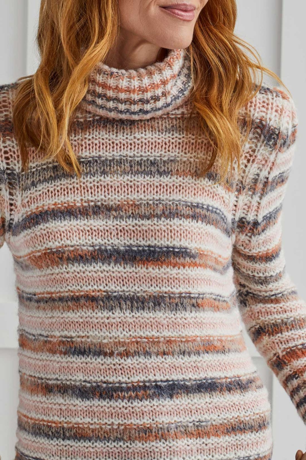 Turtle Neck Stripe Sweater from Tribal - High Call Outfitters