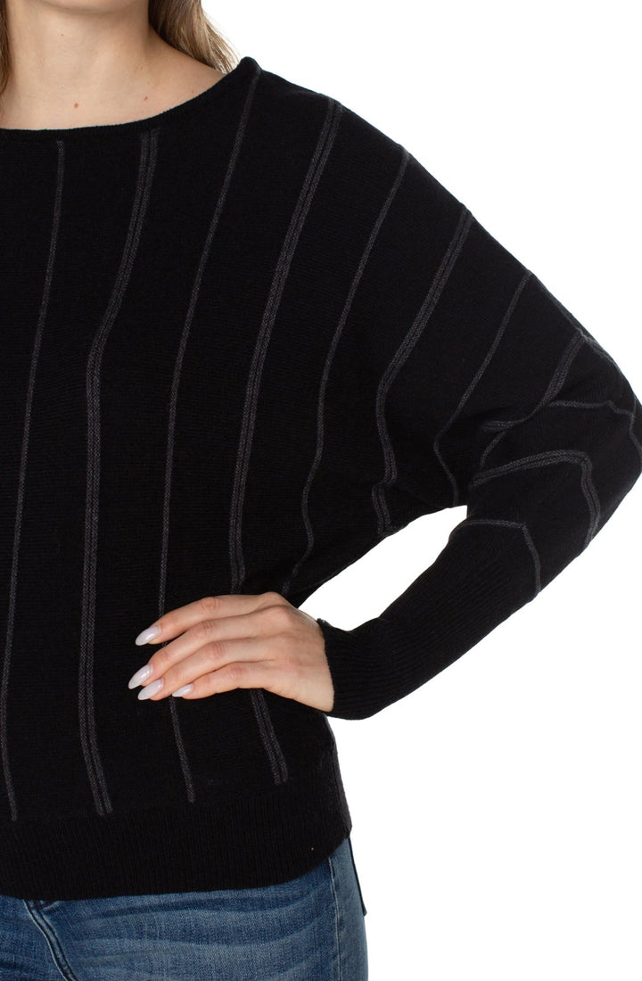 Dolman Sleeve Vertical Stripe Sweater from Liverpool