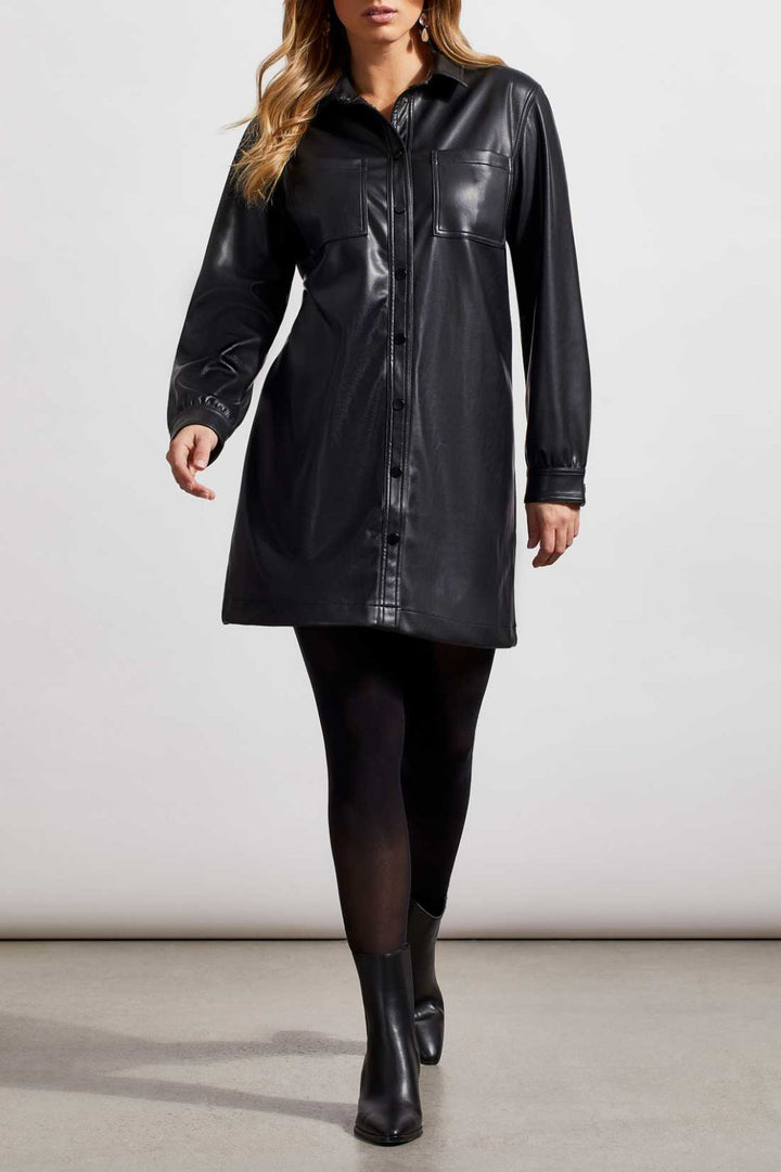 Pleather Button Front Dress from Tribal